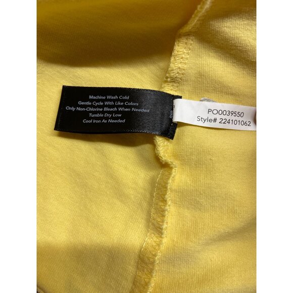Boston Proper Yellow Cut-Out Top M 3/4 Sleeve Y2K Keyhole Tee Statement Spring - Picture 5 of 9